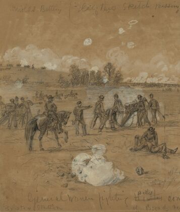 General Warren fighting at Bristoe station