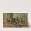 Genre scene against Venice by Domenico Morelli
