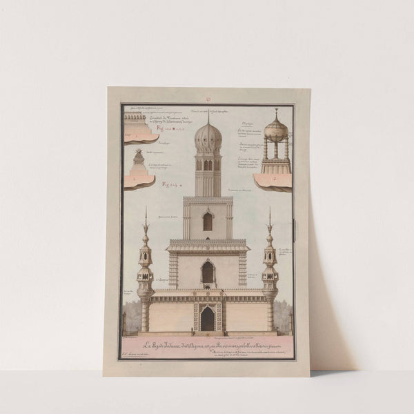 Géométral des tombeaux situés au champ de délassement du corps ; La pagode indienne d’intelligence est au parvis ouvert en belles allées très-plaisantes (1777-1825) by Jean Jacques Lequeu