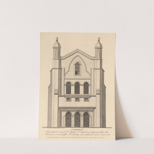 Geometrical View of St. Stephen&#8217;s Chapel, as it appeared before the alterations in 1806 and after Mr. Sandby&#8217;s view, which was taken about 1755 (1807) by John Thomas Smith