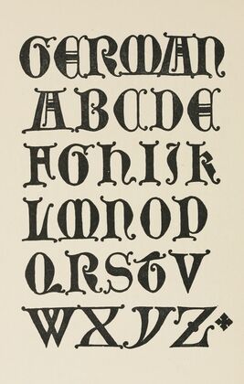 German Uncial Gothic Capitals From a Brass — size preview