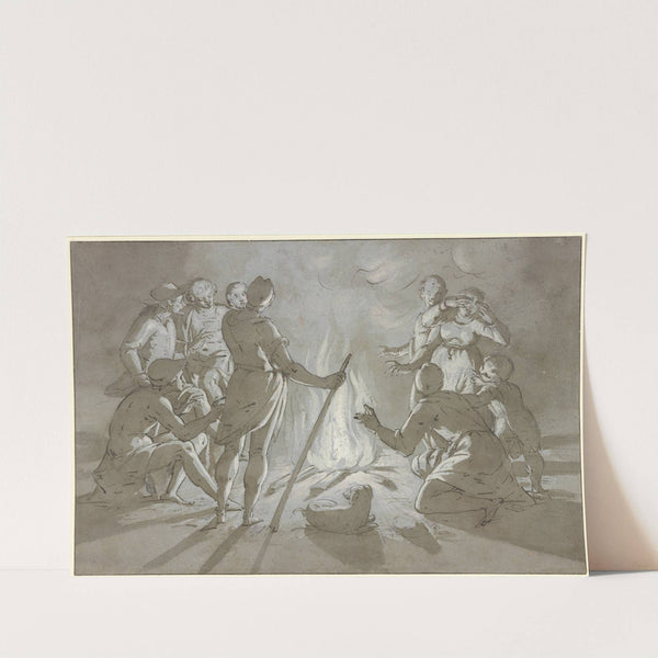 Gesellschaft an einem nächtlichen Feuer by Giovanni Battista Paggi