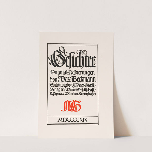 Gesichter Pl.11 (1914-1918) by Max Beckmann