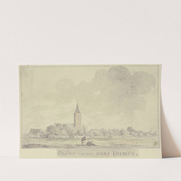 Gesigt van het Dorp Diemen by Cornelis Pronk