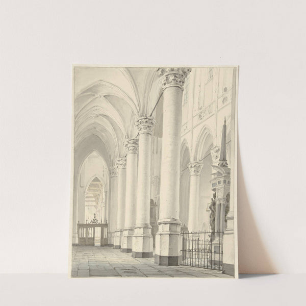 Gezicht in de Nieuwe Kerk te Delft by Johannes Jelgerhuis