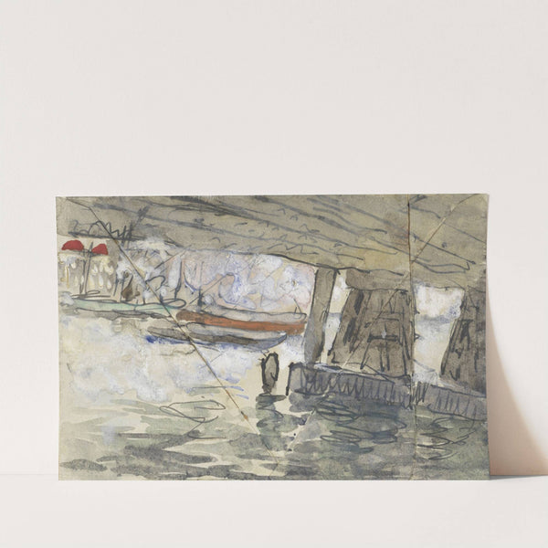 Gezicht onder een spoorviaduct te Amsterdam (1920) by Adolf le Comte