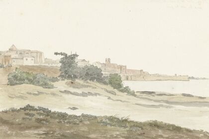 Gezicht op Barletta gelegen aan de kust