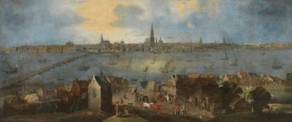 Gezicht op de rede van Antwerpen