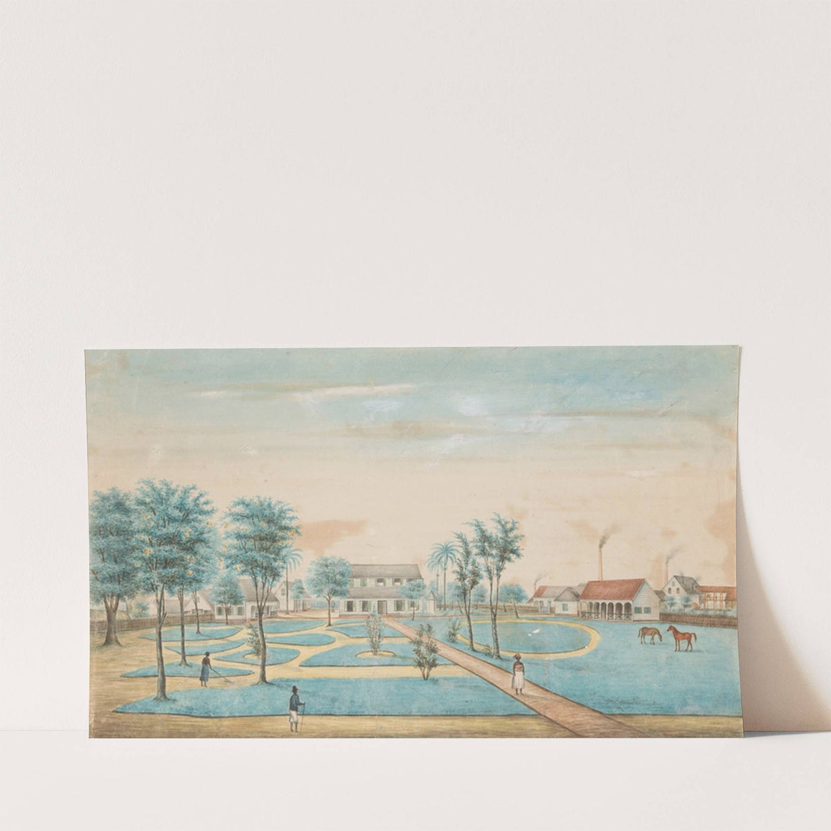 Gezicht op de suikerplantage Catharina Sophia (c. 1860) by Alexander Ludwich Brockmann
