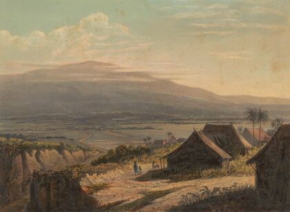 Gezicht op een landschap in Java. Landschap in de residentie Bantam (1869)
