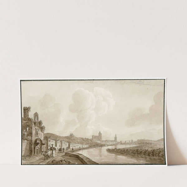 Gezicht op Gerona by Otto Howen