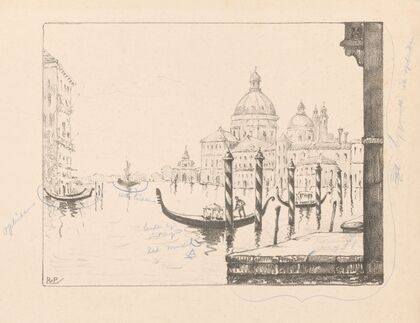 Gezicht op het Canal Grande en de Santa Maria della Salute, te Venetië
