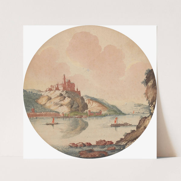 Gezicht op Kasteel Rheinfels aan de Rijn (1688 to 1698) by Jan van Call