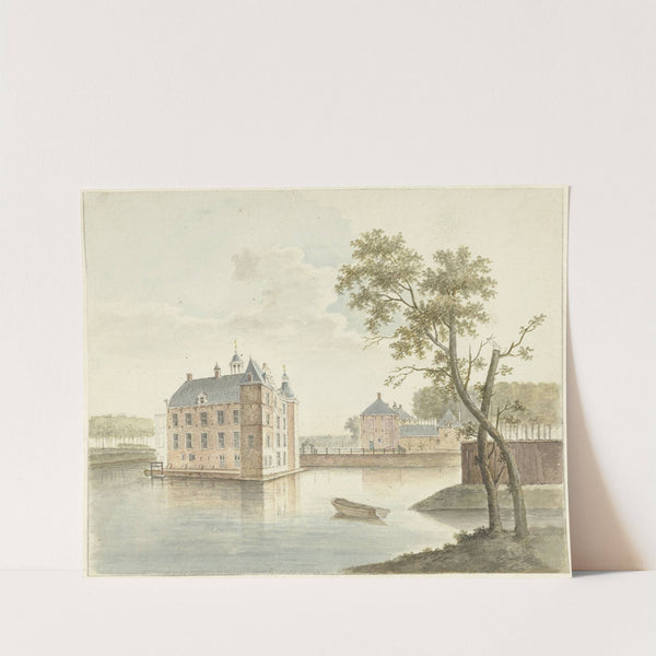 Gezicht op onbekend kasteel by Johan Antonie Kaldenbach