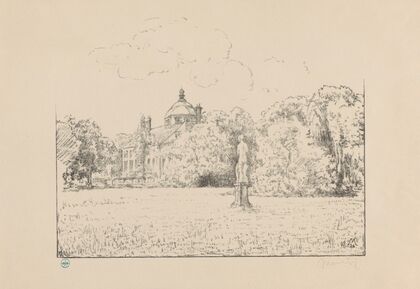 Gezicht op Paleis Huis ten Bosch vanuit de tuin Huis ten Bosch II (1929)