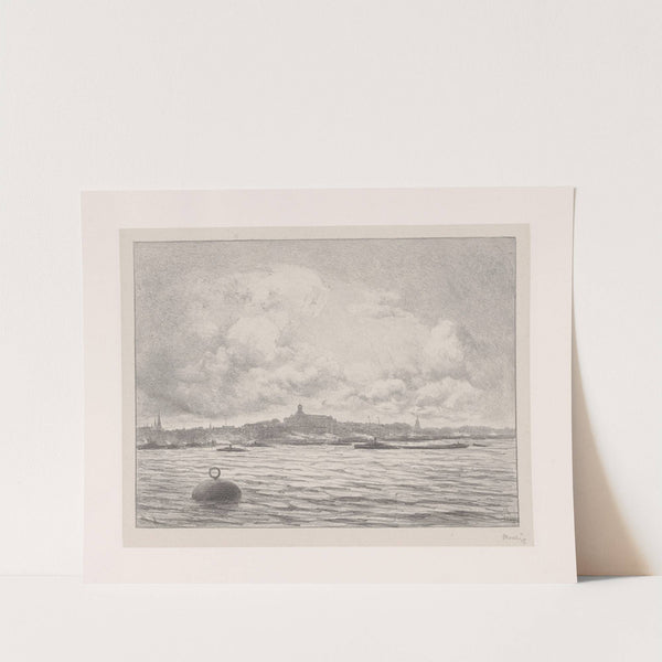 Gezicht op Rotterdam vanaf het water (1910) by Simon Moulijn