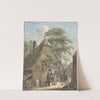 Gezin voor een boerenwoning by Johannes Christiaan Janson