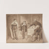 Gil Blas, While Practising Medicine under Dr. Sangrado, Encounters Dr. Cuchillo at the Bedside of the Grocer by Joshua Cristall