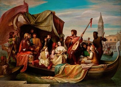 Giovanni Bellini and Albrecht Dürer are celebrated by Venetian artists (1856)