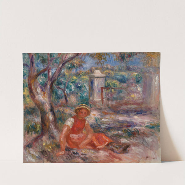 Girl at the Foot of a Tree (Fillette au pied d&#039;un arbre) by Pierre-Auguste Renoir