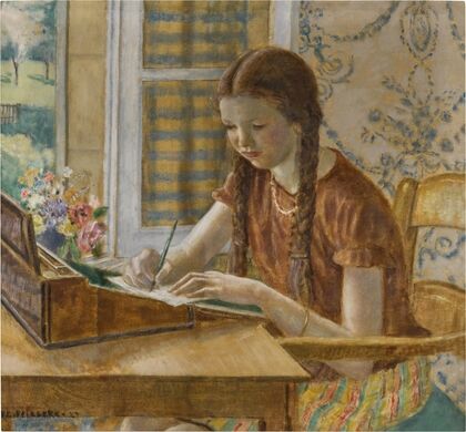Girl at Writing Desk (1927)