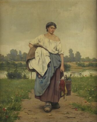 Girl Carrying Bucket