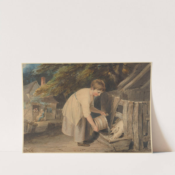 Girl Feeding Pigs by Richard Westall