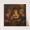 Girl Holding a Candle Standing between a Fiddler and an Old Woman by Pehr Berggren