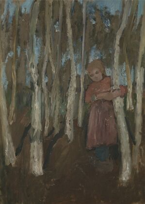 Girl in a Birch Forest
