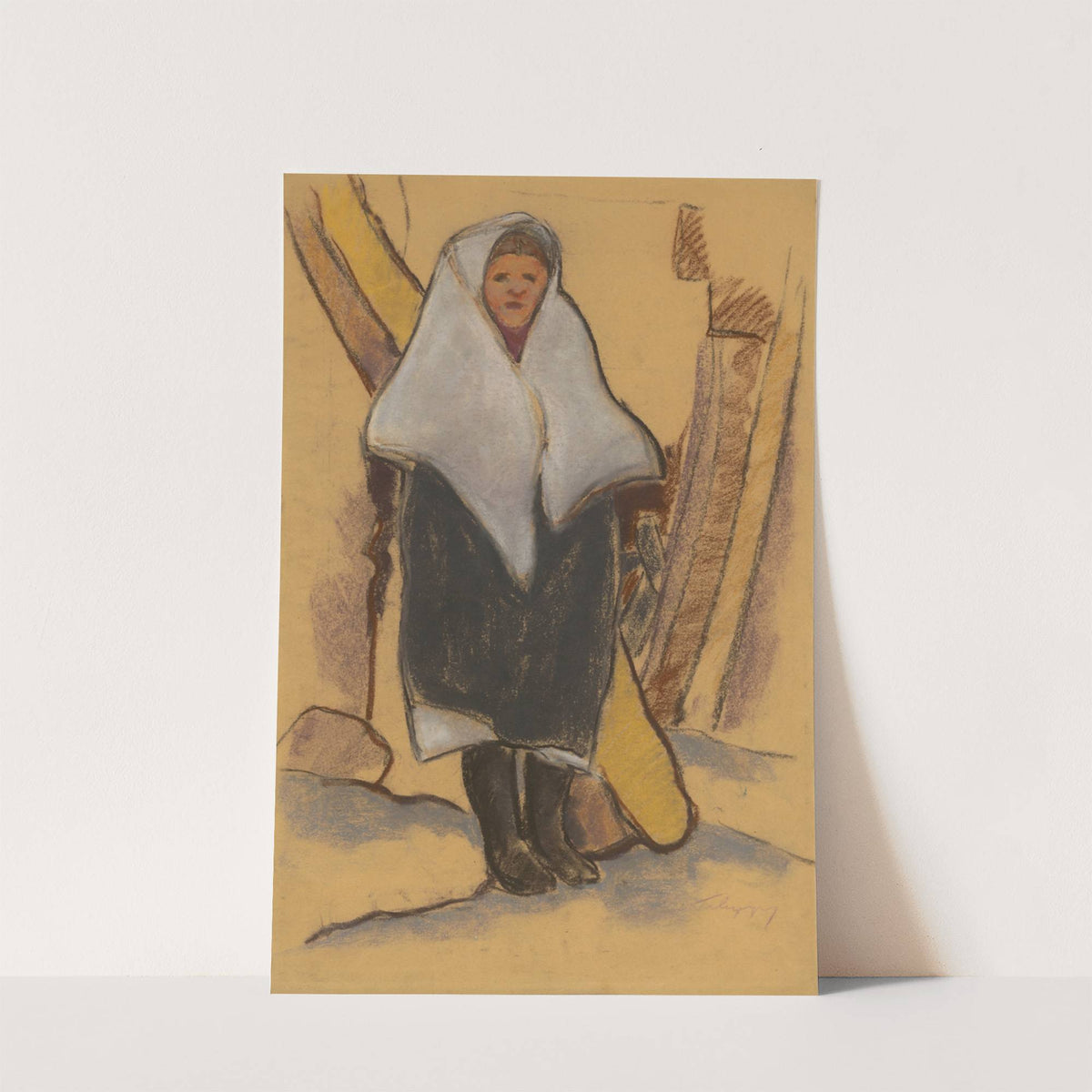 Girl in a White Woolen Scarf by Zolo Palugyay
