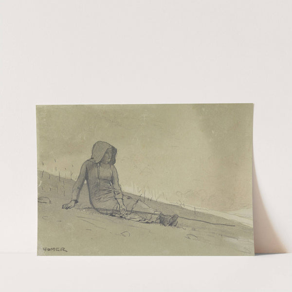 Girl Seated on a Hillside by Winslow Homer