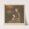 Girl with a cat on her lap by Heinrich M. Krabbé