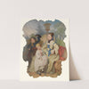 Girl With A Fan And Two Children In Elegant Dress by Continental School