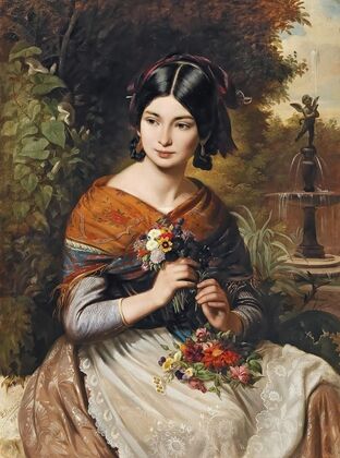 Girl with flowers