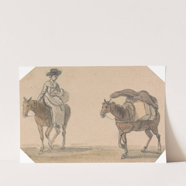 Girl with Packhorse by Paul Sandby