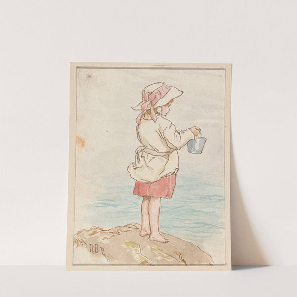Girl with Pail Beside the Sea by Robert Barnes
