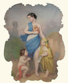 Girl With Two Children And A Mask