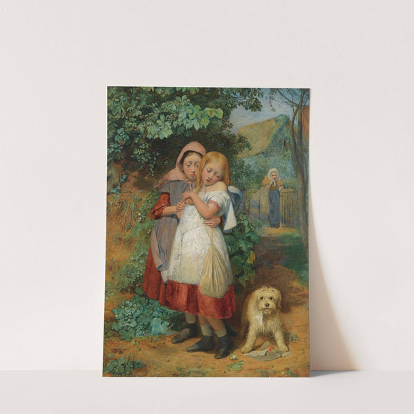 Girls, Frightened By A Dog by Edward Thompson Davis