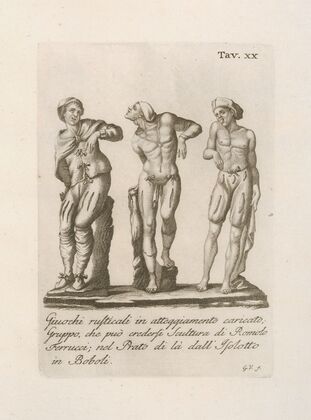 Giuochi rusticali in atteggiamento caricato, gruppo, che puo credersi Scultura di Romolo Ferrucci