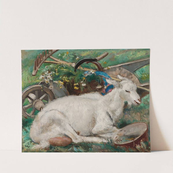 Goat against landscape (1930) by Wojciech Weiss