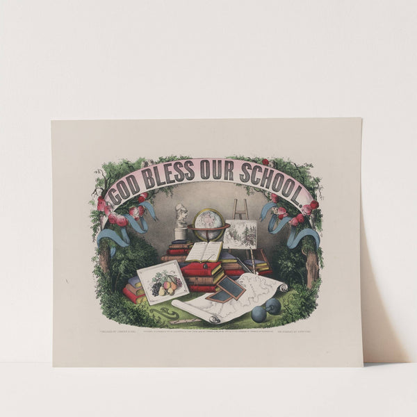 God bless our school (1874) by Currier & Ives.