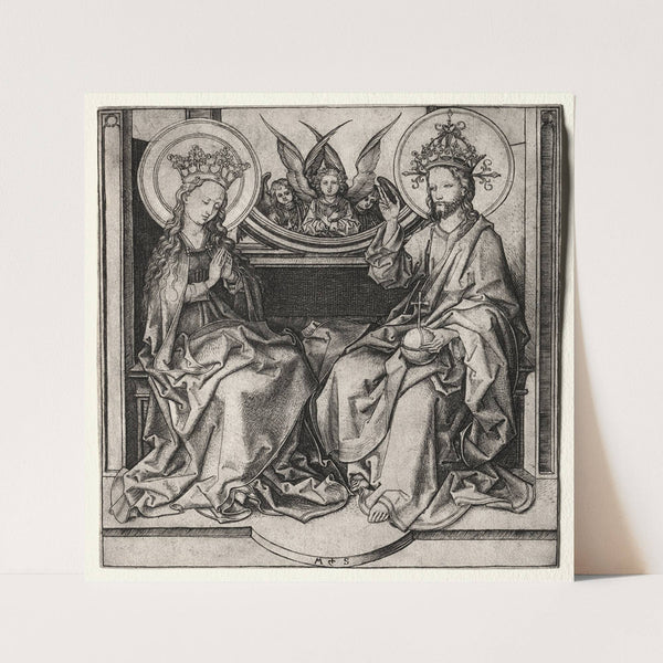 God the Father and the Blessed Virgin Enthroned Attended by Angels (c. 1480–90) by Martin Schongauer