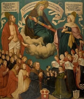 God the Father, Christ and the Virgin Mary with donors