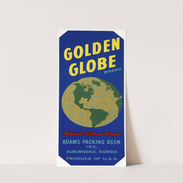 Golden Globe Brand Florida Citrus Fruit Label (1930-1950)