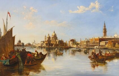 Gondolas And Fishing Boats At The Mouth Of The Grand Canal, Venice