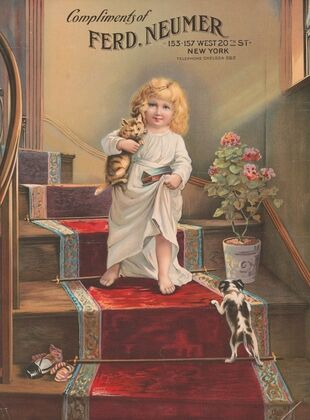 ‘Good morning’ compliments of Ferd. Neumer 153-157 West 20th St. New York Telephone Chelsea 592 (1910) — size preview