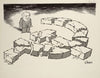 Gorbachev beholds a shattered hammer and sickle