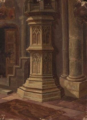 Gothic pillar indoors