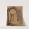 Gotische Kirchenruine mit zwei Frauen by Carl Blechen