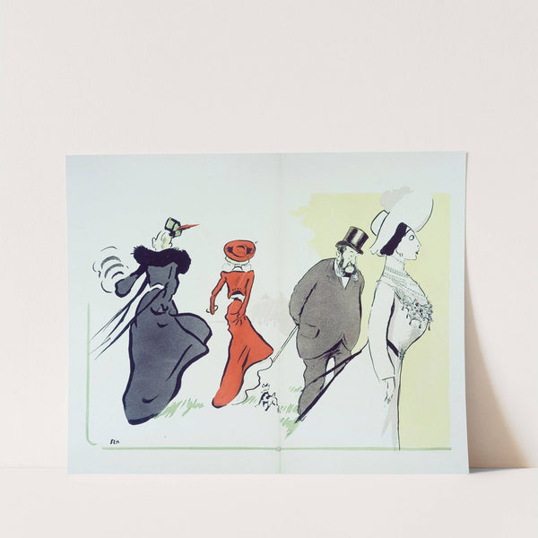 Gousticaire, Marthe Helly, Liane de Lancy, Caroline Otero (1905) by Georges Goursat (Sem)